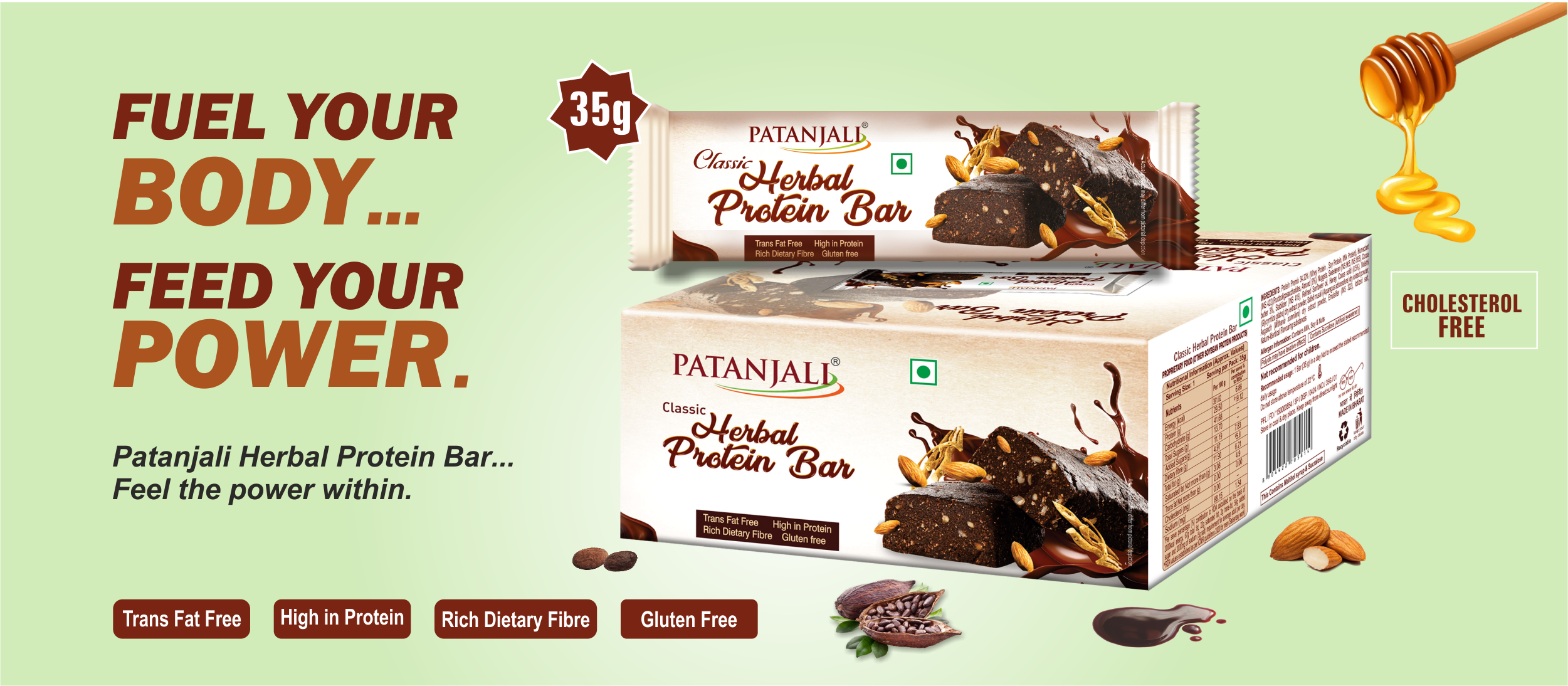 Patanjali Classic Herbal Protein Bar — Fuel your body, feed your power